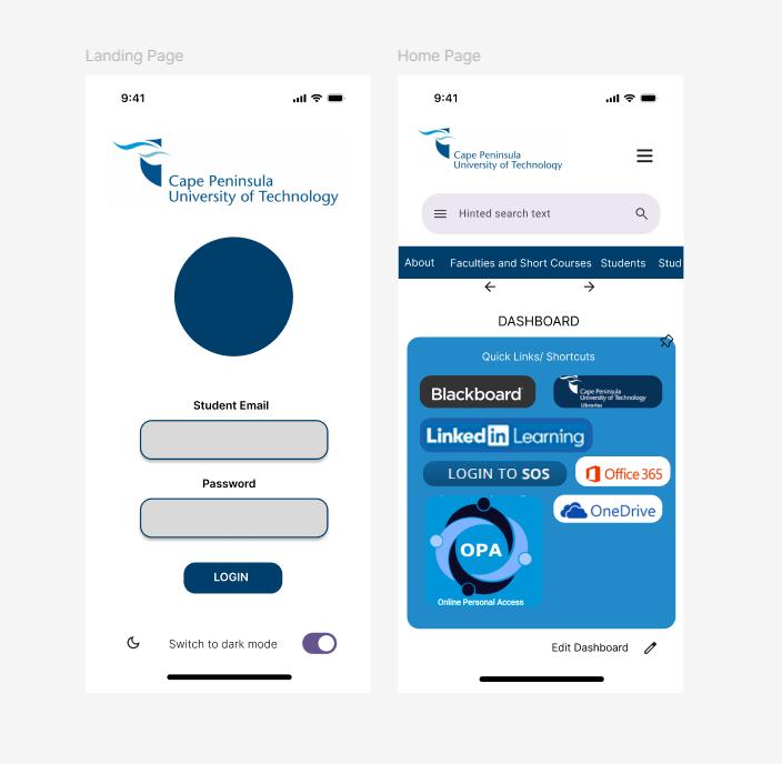 CPUT App Design Snapshot